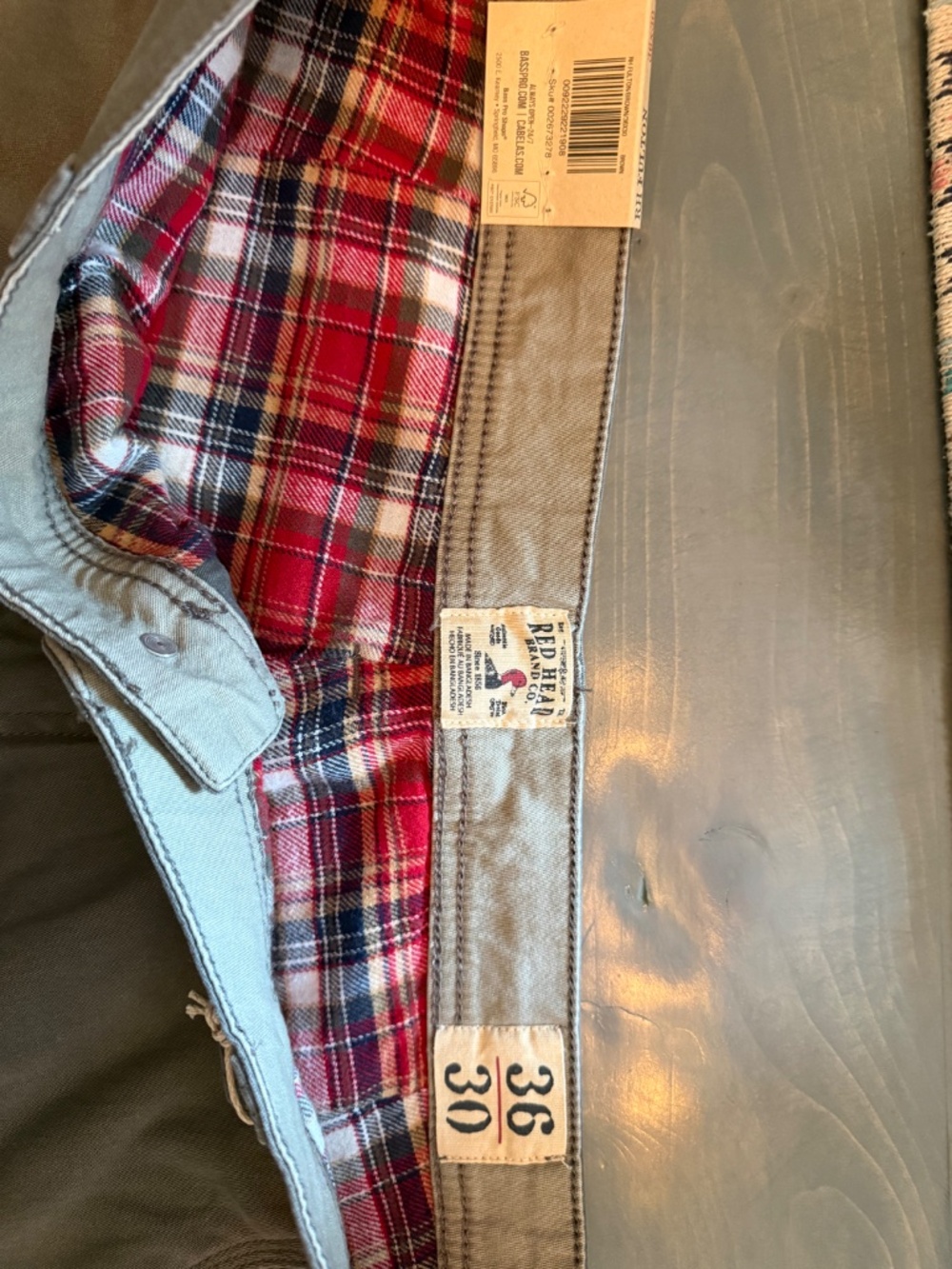NWT Men’s Red Head Flannel lined cargo Grey pants 36x30 - Picture 4 of 4